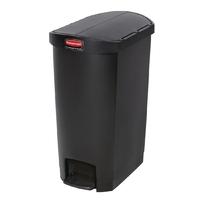 Rubbermaid Slim Jim End Step on Pedal Bin Black 50Ltr