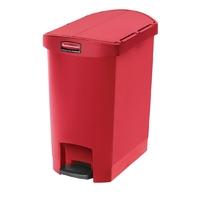 rubbermaid slim jim end step on pedal bin red 30ltr