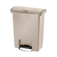 rubbermaid slim jim step on front pedal beige 30ltr