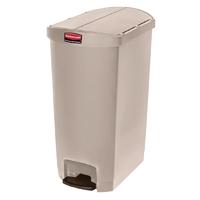 Rubbermaid Slim Jim End Step on Pedal Bin Beige 68Ltr