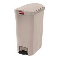 rubbermaid slim jim end step on pedal bin beige 50ltr