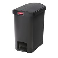 rubbermaid slim jim end step on pedal bin black 30ltr