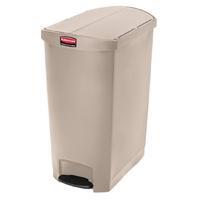 rubbermaid slim jim end step on pedal bin beige 90ltr