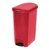 rubbermaid slim jim end step on pedal bin red 50ltr