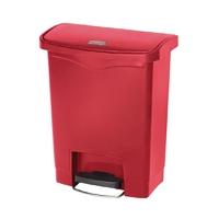 Rubbermaid Slim Jim Step on Front Pedal Red 30Ltr