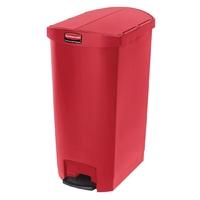 rubbermaid slim jim end step on pedal bin red 68ltr