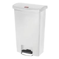 rubbermaid slim jim step on bin front pedal 50ltr white