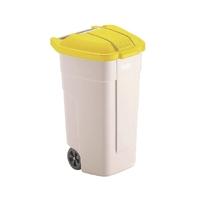 rubbermaid mobile container 100ltr yellow lid