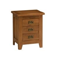 rustic oak bedside cabinet