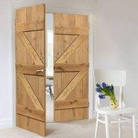 rustic oak ledged and braced unfinished door pair