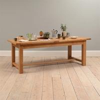 rustic oak 220 265 310cm ext dining table