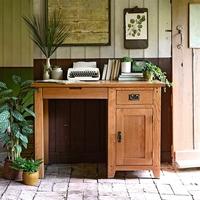 Rustic Oak Single Pedestal Desk