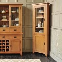 Rustic Oak Corner Display Cabinet