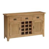 rustic oak sideboard with wine rack