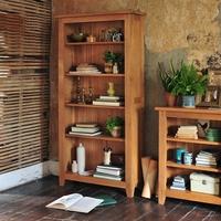 Rustic Oak Large Bookcase 5 Shelves