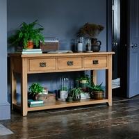 Rustic Oak Large Console Table