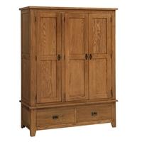 Rustic Oak Triple Wardrobe