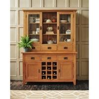 Rustic Oak Dresser with Wine Rack