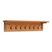 Rustic Oak 7 Hook Coat Rack