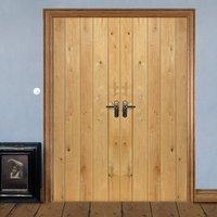 Rustic Oak Ledged Unfinished Door Pair