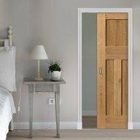 Rustic Oak 1930 DX Shaker Single Pocket Door - Prefinished