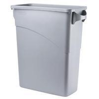 rubbermaid slim jim 60l waste container with handles grey