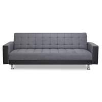 Ruben Fabric and Faux Leather Sofa Bed Grey