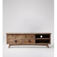 Rubricks media unit in reclaimed pine