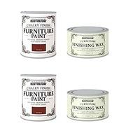 Rust-Oleum Chalky Furniture Paint Fire Brick 750ml Complete with Furniture Wax