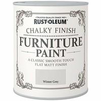 rust oleum chalky finish furniture paint winter grey 750ml