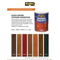 Rustins Outdoor Wood Stain Satin MEDIUM OAK 1L Litre