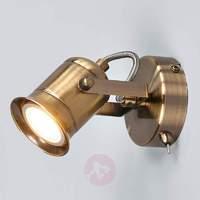 Rustic GU10 spotlight Marlis, antique brass