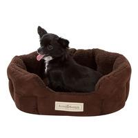 ruff barker oval dog bed brown small