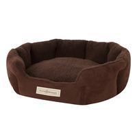 ruff barker oval dog bed brown medium