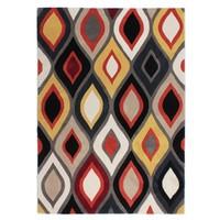 Rust Orange & Black Geometric Rug - Carnival 160x230