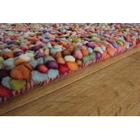 rust jelly bean modern wool rug 150cm 4ft 11 circle