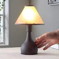 Rusty brown table lamp Ellen with glass lampshade