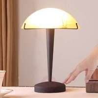 Rust-coloured table lamp Viola w. amber lampshade