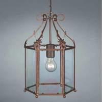 Rustic pendant lamp RONYA in lantern look