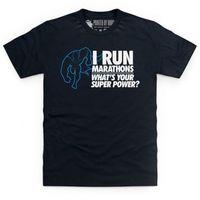 running marathons super power t shirt