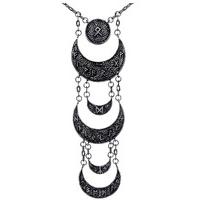 Runic Moon Long Gothic Necklace