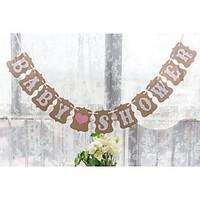 Rustic Kraft Paper Baby Shower Bunting Banner Party Table Decoration Photo Props