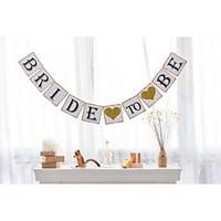 Rustic Wedding Bachelorette Party Banner Bride To Be with Glittered Hearts Bridal Shower Bunting Garlands Sign