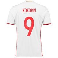 Russia Away Shirt 2016 White with Kokorin 9 printing