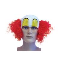Rubber Clown Headpiece With Hair