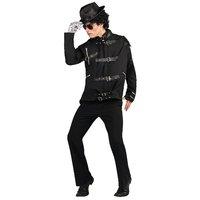 Rubie\'s Costume Co Michael Jackson Deluxe Bad Buckle Jacket, Black, Large