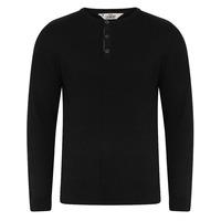 Rushmore Henley Ribbed Jumper in Black - Tokyo Laundry