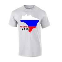 russia 2014 country flag t shirt grey