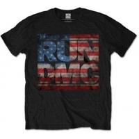 run dmc americana logo mens black t shirt x large