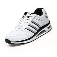 Running Shoes Men\'s Sneakers Spring / Fall Comfort PU Casual Flat Heel Black / White Walking